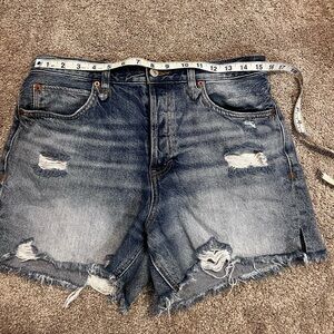 We The Free Faded Blue Distressed Denim Shorts